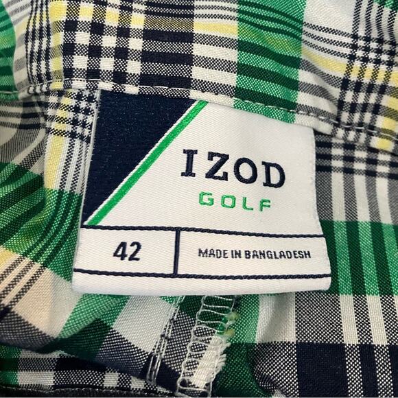 IZOD Golf Men's Multicolor Plaid Casual Golf Shorts w/ Pockets | Size 42 - Picture 8 of 9